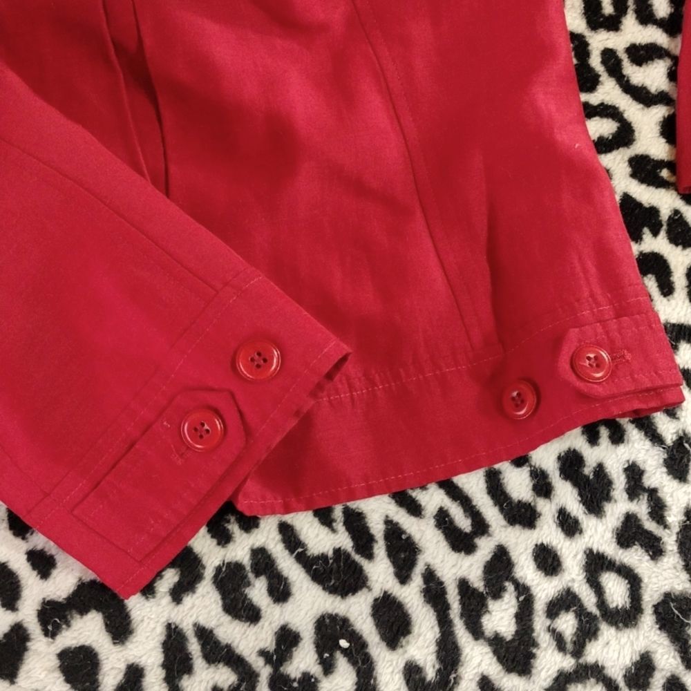 Elegant Red Women's Blazer - Picture 9 of 13